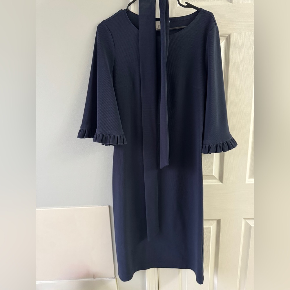 Dainty Jewells Navy Long Sleeve Dress with Ruffles